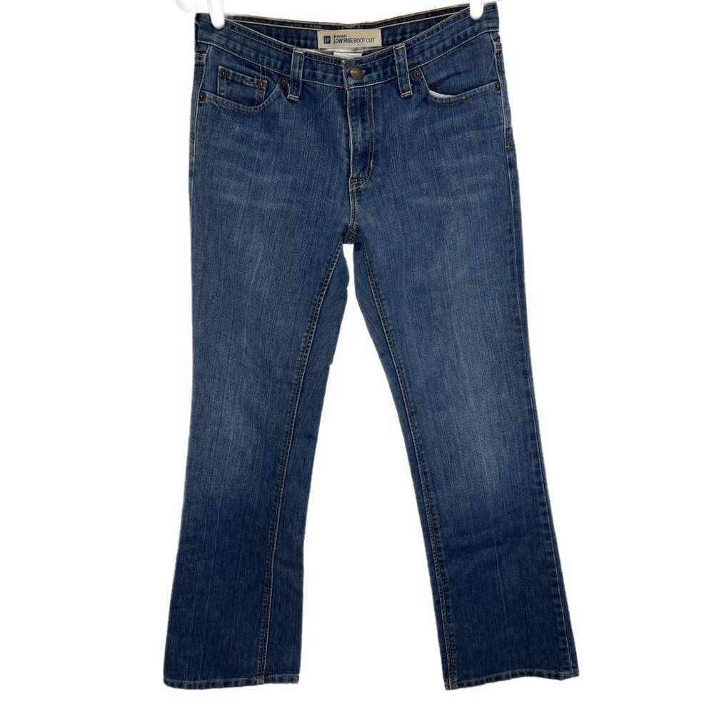 1087 Gap Tall Low Rise Bootcut Faded Denim Jeans